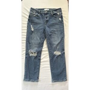VERMET Distressed Denim Jeans Blue Straight Leg Ripped Size 30